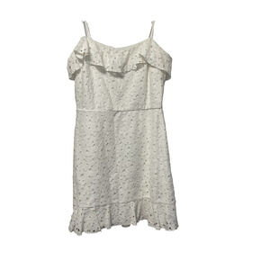 TRIXXI White Dress Eyelets Sleeveless Party Cocktail Easter Bridal Sz Large